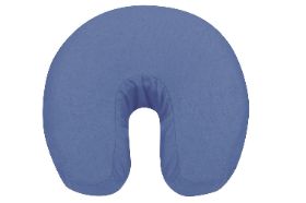 NRG DELUXE FLANNEL FACE REST COVER - TWILIGHT BLUE There's nothing like a soft and inviting flannel cover for your face rest! This cotton flannel face cover is bigger than the average face cradle cover on the market and is made of separate panels and elastic edges that allow the cover to "hug" the face rest cushion smoothly without any wrinkles. Seams are strategically placed to avoid lying on a person's face, avoiding unsightly "post massage lines". This cover will protect your face cradle and add warmth and comfort for your clients. May contain latex. 13" x 13" x 6". 200 thread count. Mix and Match your table linens to create a color scheme that works with your room.