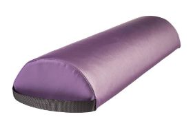 NRG JUMBO HALF ROUND BOLSTER - BURGUNDY This NRG Half Round Jumbo Bolster is the largest half round bolster offered. It is a multi-purpose product that can be used to position several different body parts. This bolster is especially good for larger clients, who may require additional support. Vinyl upholstery has superior abrasion resistance and is oil and stain resistant. There is a black carrying strap at one end for convenient travel. Dimensions: 8"W x 4"H x 26"L Material: Vinyl upholstery Stuffing: CFC-free foam PVC free upholstery Caution: When cleaning your bolster, please remember to use a product that is safe for use on vinyl, a porous surface. Products designed for use on hard surfaces, such as Citrus II, can damage the upholstery.
