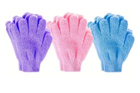 Exfoliating Bath Glove Exfoliating gloves are bath gloves or mitts made from textured fabric or mesh that can exfoliate and remove dead skin cells on your skin. They are ideal for normal skin or dull skin and can act as dead skin cell remover. The main purpose of using exfoliating bath gloves is to remove dead skin cells and smoother the skin texture, even in hard-to-reach places.