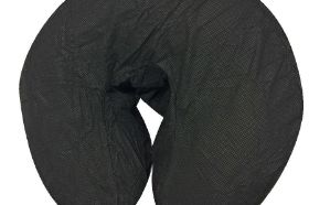 NRG Disposable Massage Fitted Face Rest Covers - Black, 50/Pk. Finally an alternative to the standard flat drape face rest covers, or the nurse's cap styles we all have used. These disposable face rest covers look clean and professional and fit most face rest pads. No need to create a hole. This model has one built in. Made of a soft, comfortable, cotton-polyester blend that is spun-bound for extra softness. These disposable face covers are used to protect the face pad and the client's face from germs and bacteria (one time use only). Latex Free. 50 package.