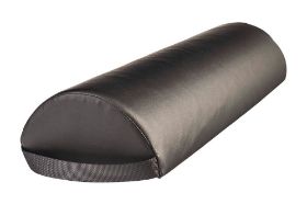 NRG JUMBO HALF ROUND BOLSTER - BLACK This NRG Half Round Jumbo Bolster is the largest half round bolster offered. It is a multi-purpose product that can be used to position several different body parts. This bolster is especially good for larger clients, who may require additional support. Vinyl upholstery has superior abrasion resistance and is oil and stain resistant. There is a black carrying strap at one end for convenient travel. Dimensions: 8"W x 4"H x 26"L Material: Vinyl upholstery Stuffing: CFC-free foam PVC free upholstery Caution: When cleaning your bolster, please remember to use a product that is safe for use on vinyl, a porous surface. Products designed for use on hard surfaces, such as Citrus II, can damage the upholstery.