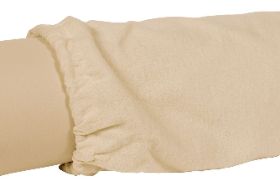 NRG BOLSTER COVER FLANNEL - NATURAL This 100% cotton flannel bolster cover is made to fit a full round bolster up to 6" X 30". Designed to protect your bolster. Since this bolster is made cotton you can wash and reuse it for every client. Convenient cinch closure keeps your bolster from falling out during transport or during sessions.