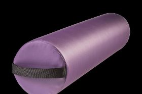 NRG FULL ROUND BOLSTER - PURPLE The NRG Full Round Bolster is one of the most popular on the market. Vinyl upholstery has superior abrasion resistance, oil and stain resistant. Its size makes it versatile and a mainstay for many massage therapists and convenient with a black carrying strap at one end. Material: Vinyl upholstery CFC-free foam PVC free upholstery Caution: When cleaning your product, please remember to use a product that is safe for use on vinyl, a porous surface. Products designed for use on hard surfaces, such as Citrus II, can damage the upholstery and could void your warranty.