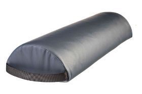 NRG JUMBO HALF ROUND BOLSTER - AGATE This NRG Half Round Jumbo Bolster is the largest half round bolster offered. It is a multi-purpose product that can be used to position several different body parts. This bolster is especially good for larger clients, who may require additional support. Vinyl upholstery has superior abrasion resistance and is oil and stain resistant. There is a black carrying strap at one end for convenient travel. Dimensions: 8"W x 4"H x 26"L Material: Vinyl upholstery Stuffing: CFC-free foam PVC free upholstery Caution: When cleaning your bolster, please remember to use a product that is safe for use on vinyl, a porous surface. Products designed for use on hard surfaces, such as Citrus II, can damage the upholstery.