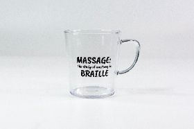 Massage: the study of anatomy in BRAILLE Clear Plastic Special Feature Break Resistant Crystal clear design and beautiful look Made from Break-Resistant Commercial food safe plastic Perfect for Every Day, Poolside, Picnic, and other outdoor use Volume Capacity: 11 OZ. Height: 3.3" Mouth Diameter: 3.1"