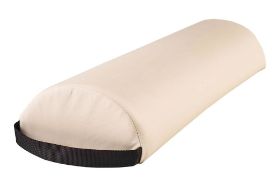 NRG JUMBO HALF ROUND BOLSTER - VANILLA This NRG Half Round Jumbo Bolster is the largest half round bolster offered. It is a multi-purpose product that can be used to position several different body parts. This bolster is especially good for larger clients, who may require additional support. Vinyl upholstery has superior abrasion resistance and is oil and stain resistant. There is a black carrying strap at one end for convenient travel. Dimensions: 8"W x 4"H x 26"L Material: Vinyl upholstery Stuffing: CFC-free foam PVC free upholstery Caution: When cleaning your bolster, please remember to use a product that is safe for use on vinyl, a porous surface. Products designed for use on hard surfaces, such as Citrus II, can damage the upholstery.